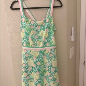 Lilly Pulitzer Green and Pink Mini Dress